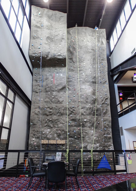 Rock Road Rock wall at genesis health clubs gym in wichita