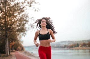 woman jogging in park