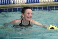 Woman Swimming Indoor Gym Pool