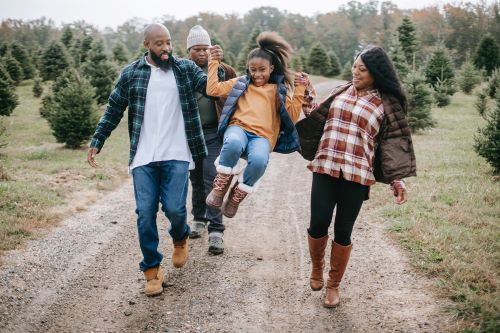 family walk for the holiday