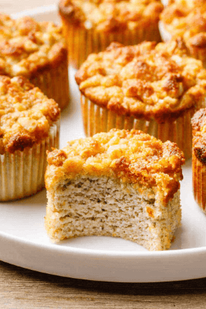 Healthy Banana Coconut Crumb Muffins