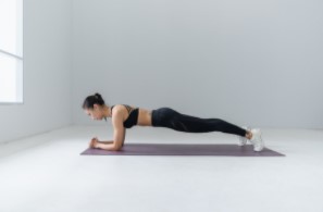 woman doing plank exercise