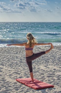 yoga poses on the beach