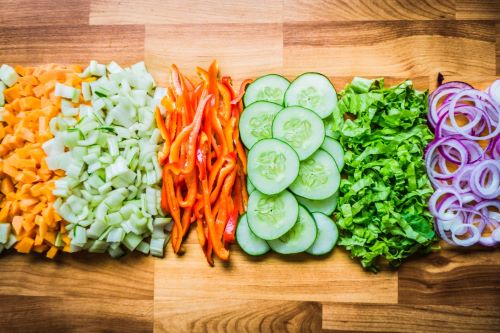 Meal Prepping and Cutting Vegetables 