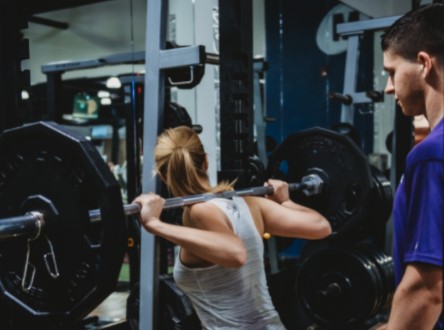 Working out with a trainer